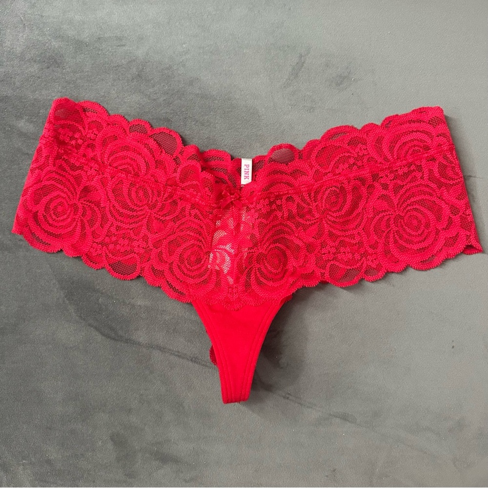 PINK Victoria's Secret Red Lace Panties